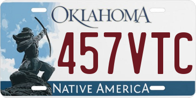 OK license plate 457VTC