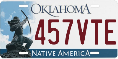 OK license plate 457VTE