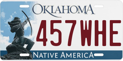OK license plate 457WHE
