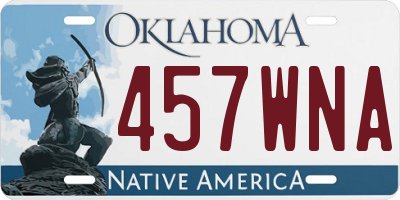OK license plate 457WNA