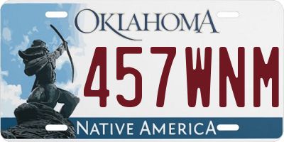 OK license plate 457WNM