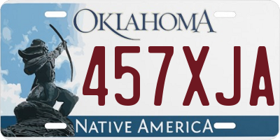 OK license plate 457XJA