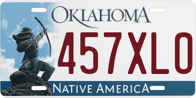 OK license plate 457XLO