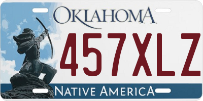 OK license plate 457XLZ