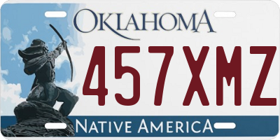 OK license plate 457XMZ