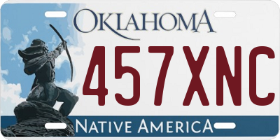 OK license plate 457XNC