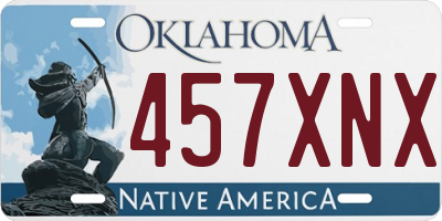 OK license plate 457XNX