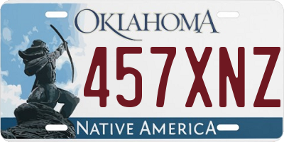 OK license plate 457XNZ