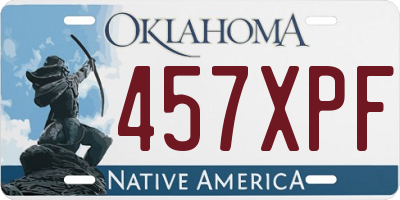 OK license plate 457XPF
