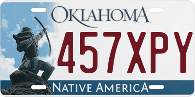 OK license plate 457XPY