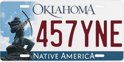 OK license plate 457YNE