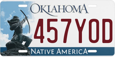 OK license plate 457YOD