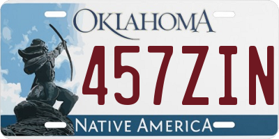 OK license plate 457ZIN