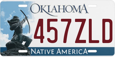 OK license plate 457ZLD