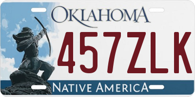 OK license plate 457ZLK