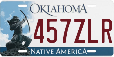 OK license plate 457ZLR