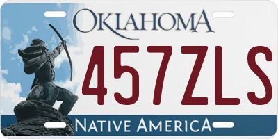 OK license plate 457ZLS