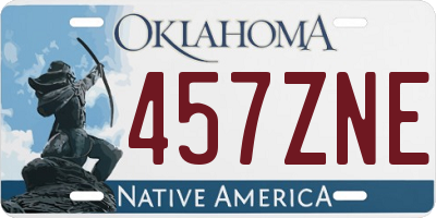 OK license plate 457ZNE