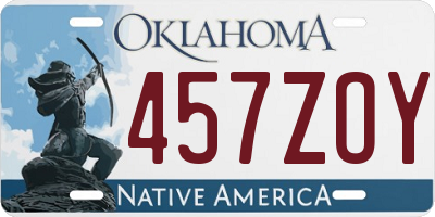 OK license plate 457ZOY