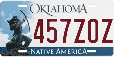 OK license plate 457ZOZ