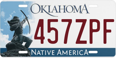 OK license plate 457ZPF