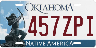 OK license plate 457ZPI