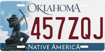 OK license plate 457ZQJ