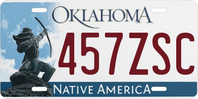 OK license plate 457ZSC