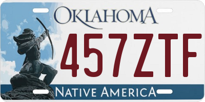 OK license plate 457ZTF