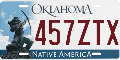OK license plate 457ZTX