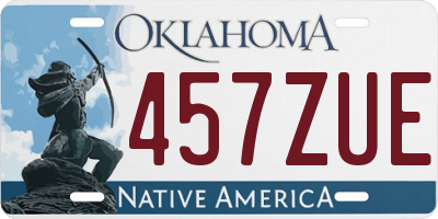 OK license plate 457ZUE
