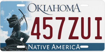 OK license plate 457ZUI