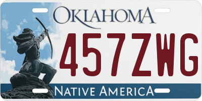 OK license plate 457ZWG