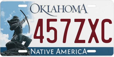 OK license plate 457ZXC