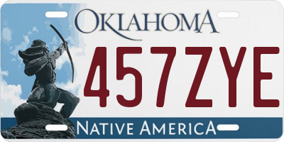 OK license plate 457ZYE