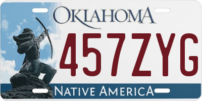 OK license plate 457ZYG