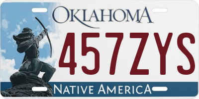 OK license plate 457ZYS