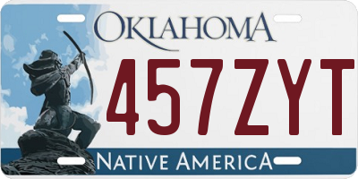 OK license plate 457ZYT