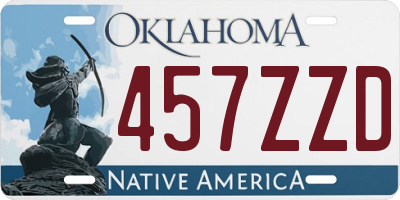 OK license plate 457ZZD