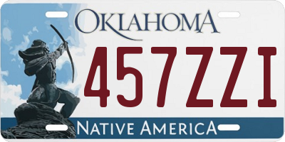 OK license plate 457ZZI