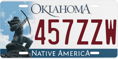 OK license plate 457ZZW