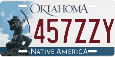OK license plate 457ZZY
