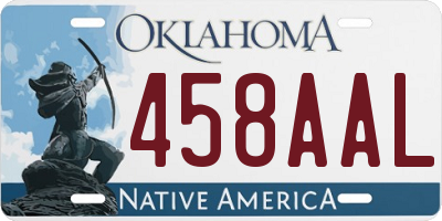 OK license plate 458AAL