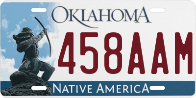 OK license plate 458AAM