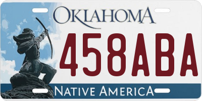 OK license plate 458ABA