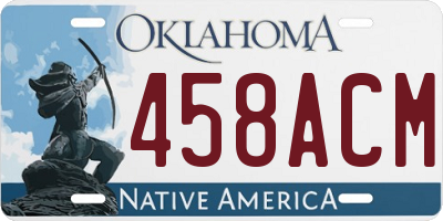 OK license plate 458ACM