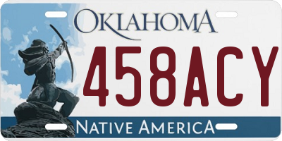 OK license plate 458ACY