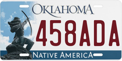 OK license plate 458ADA