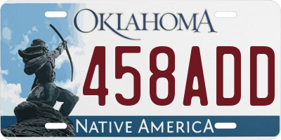 OK license plate 458ADD