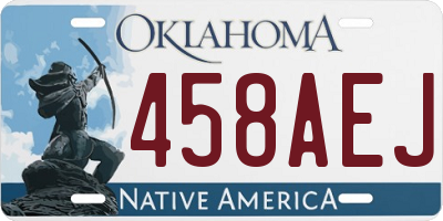 OK license plate 458AEJ